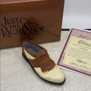 Just The Right Shoe by Raine Brown and Cream Golf Shoe Item 25503